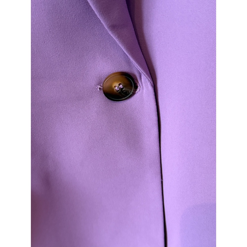 Purple Lavender Blazer XL Leopard Print Lined Single Button Jacket - Picture 6 of 14
